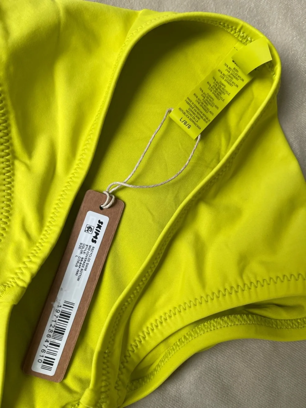 SKIMS Swim Mid-Coverage Bikini Bottoms Large Citrus NWT